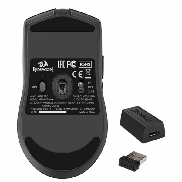 Redragon King Pro Mouse Gamer (4k Hz) Cor Preto - Image 5