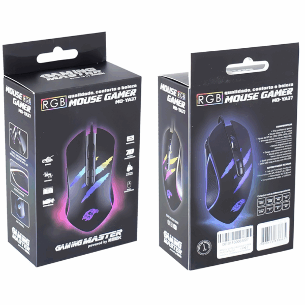 Mouse Gamer Usb Kmex Mo-ya37 Led Rgb 3200 Dpi 7 Botões - Image 5