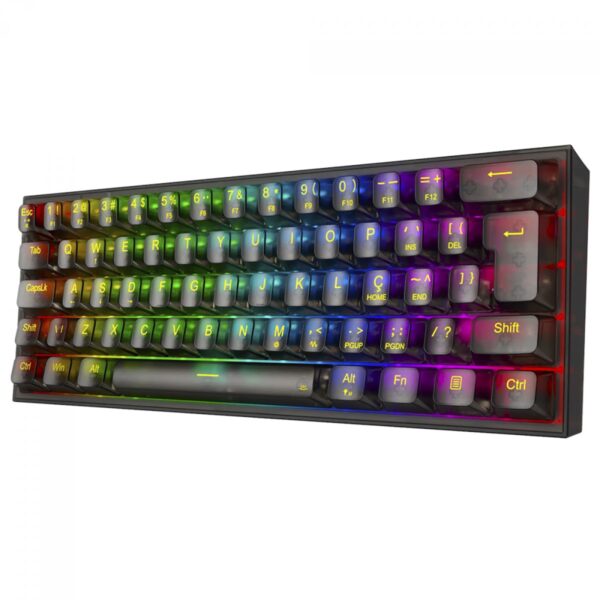 TECLADO GAMER MECÂNICO REDRAGON FIZZ CLEAR, SWITCH CRYSTAL