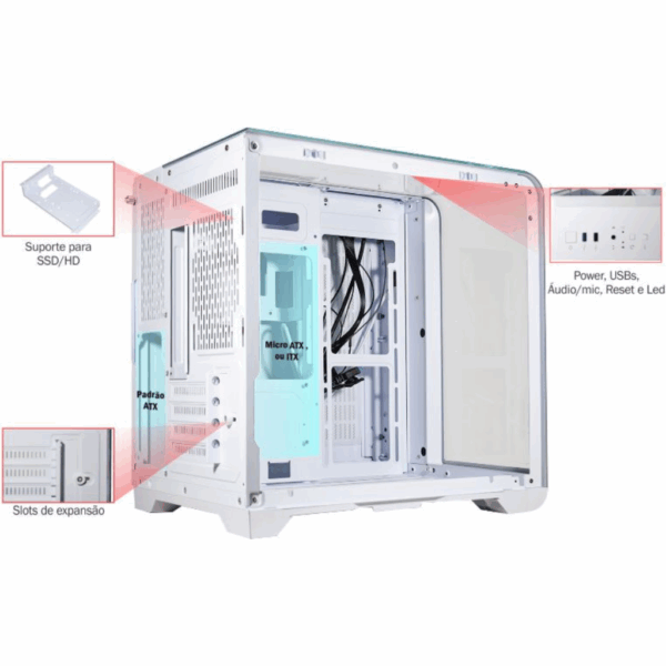 Gabinete Gamer Aquário Cg-w8ki Cyberpunk C/ Display Digital - Image 10