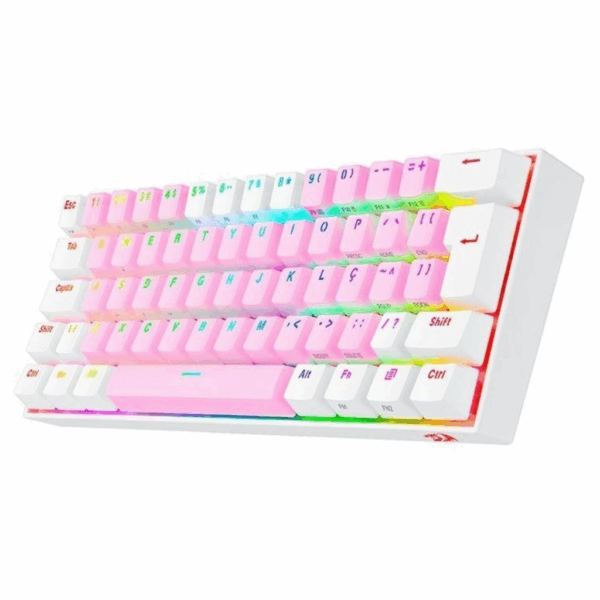 Teclado Mecânico Gamer Redragon Draconic Pro Rgb Rosa